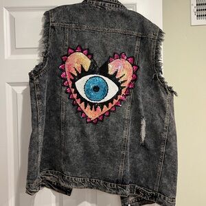 Evil Eye Denim Vest